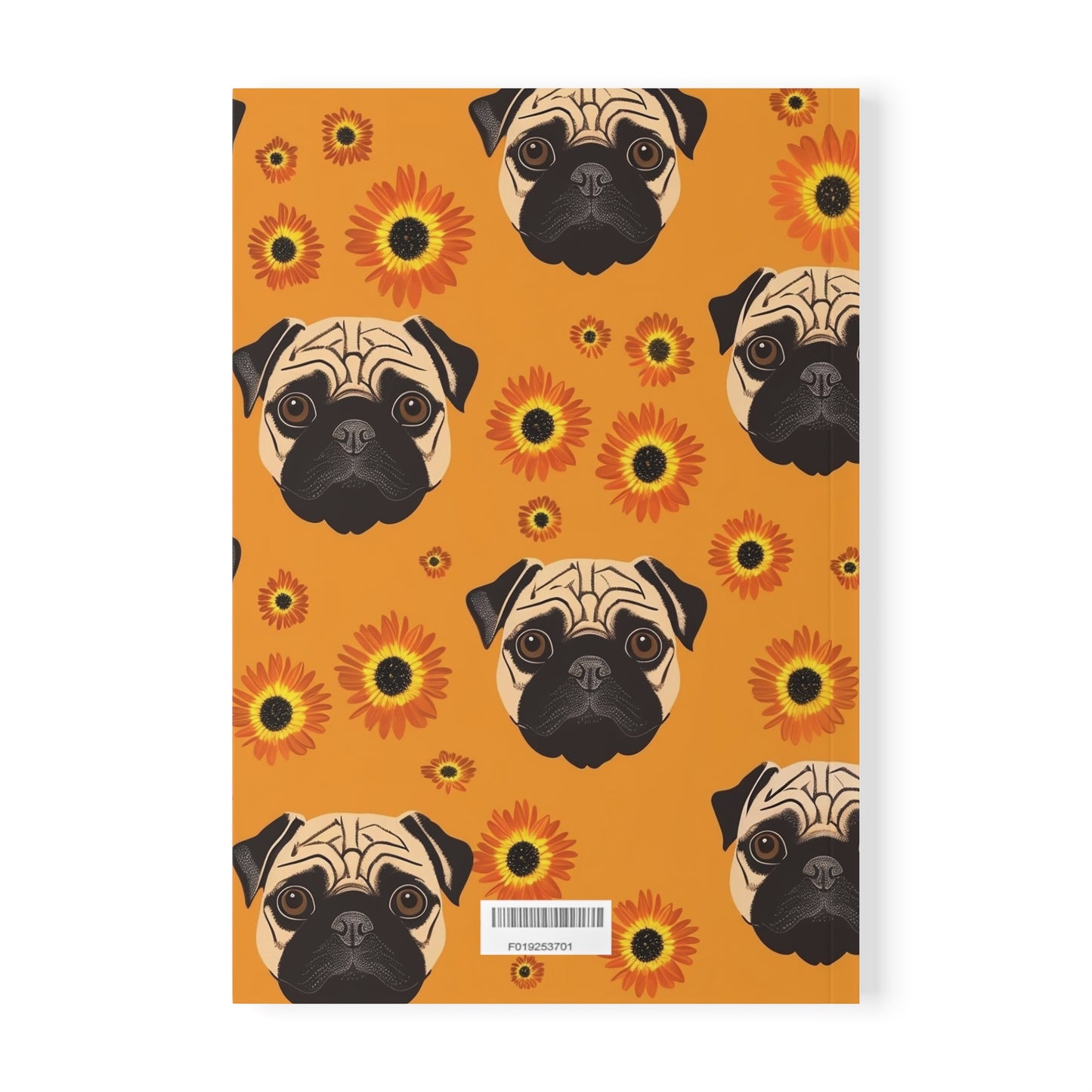 Pug Harvest - Cute Pug &amp; Sunflower Notebook A5