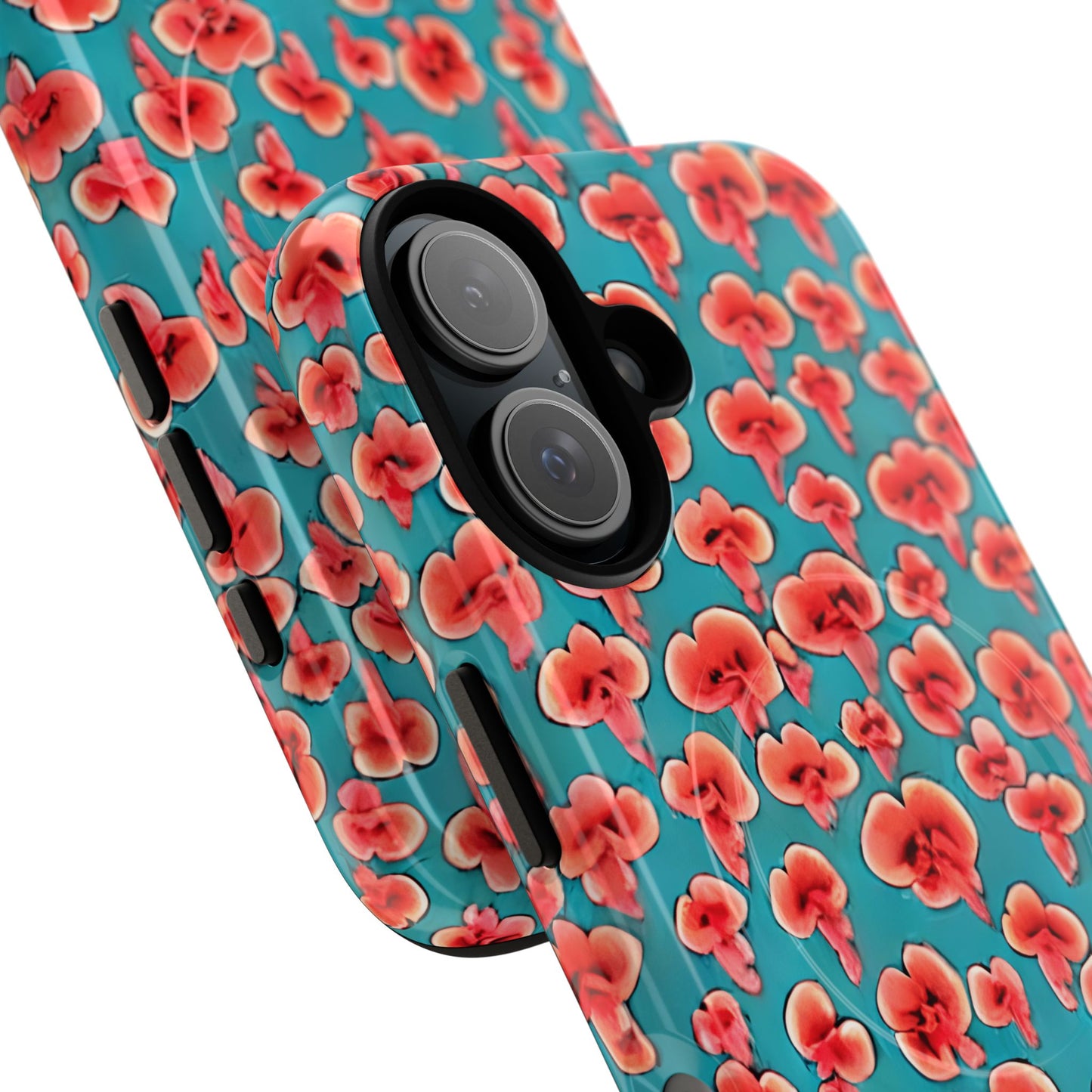 Coral & Teal Abstract Floral Tough Magnetic Case
