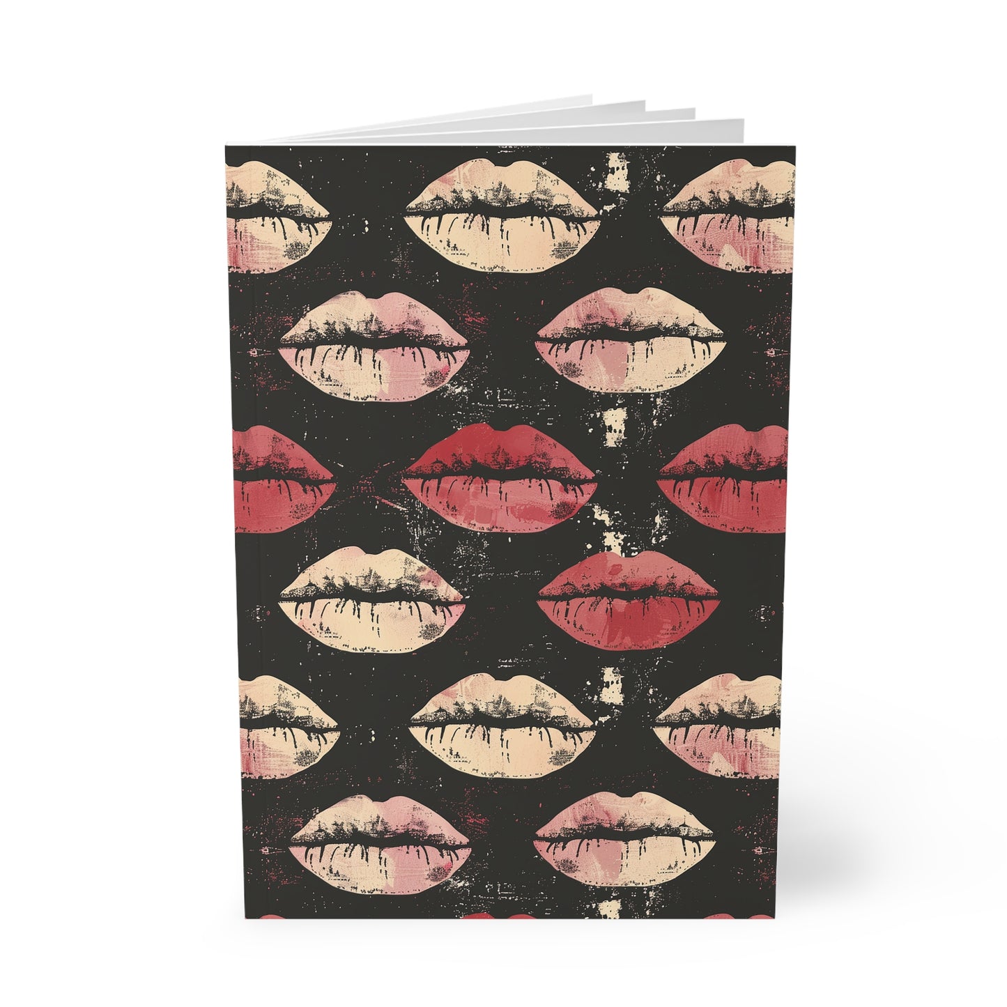 Midnight Pout - Chic Lip Print Notebook A5