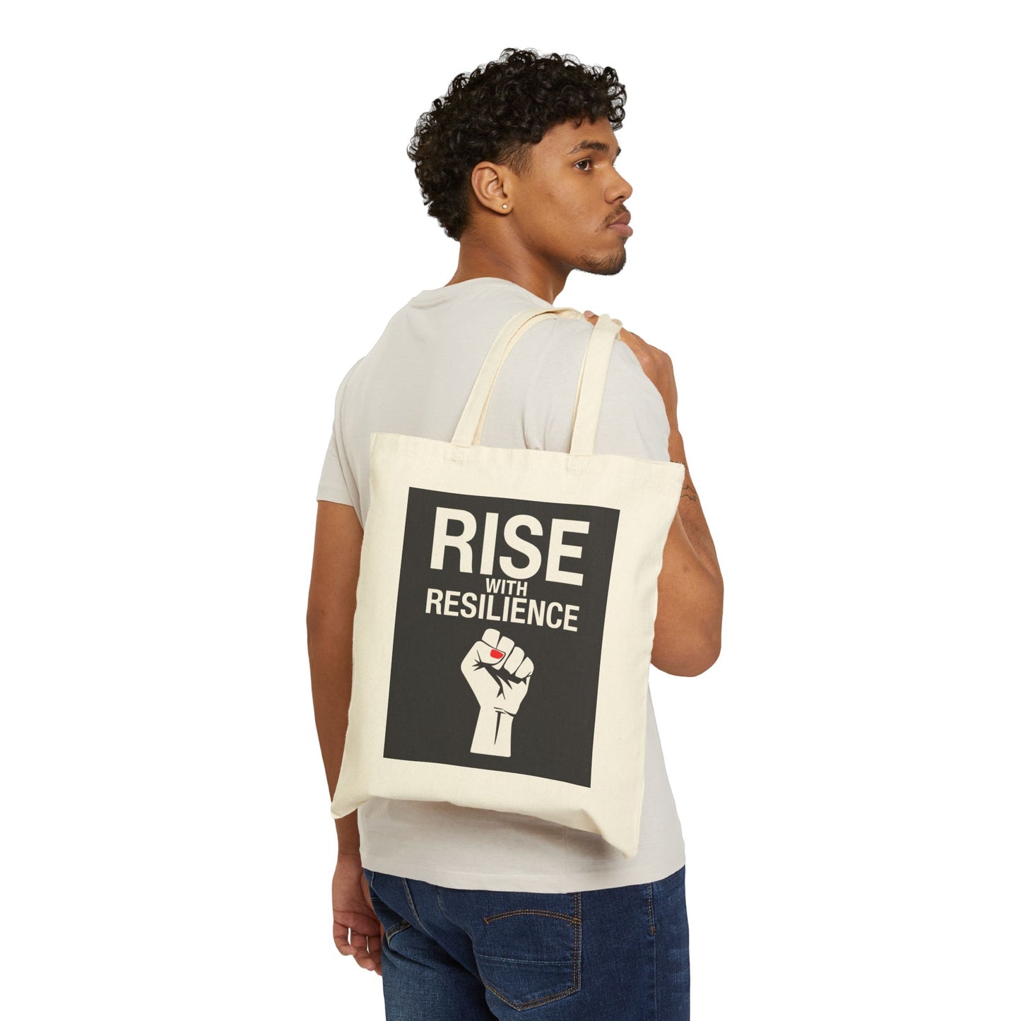Rise with Resilience Cotton Canvas Tote Bag