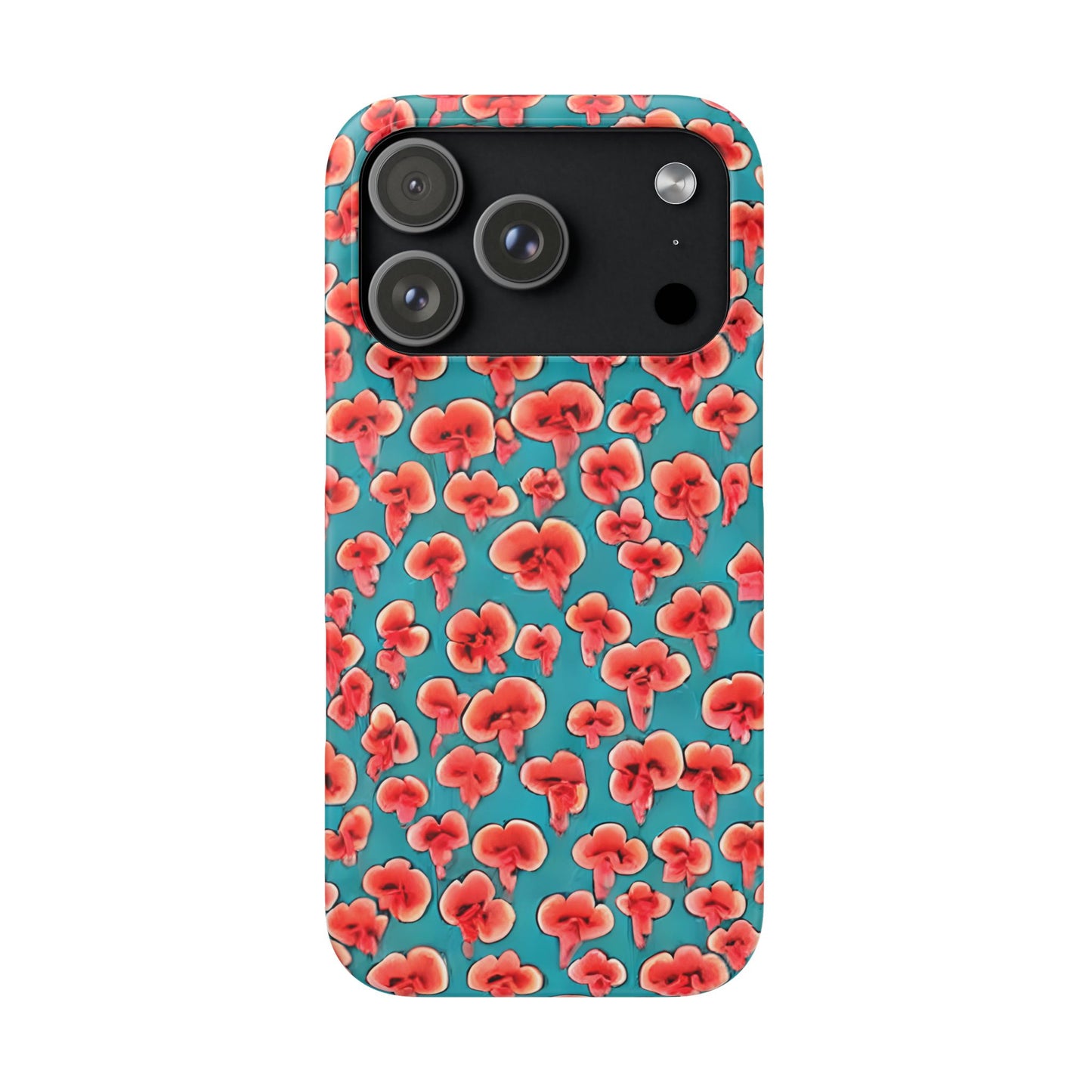 Coral & Teal Abstract Floral Snap Case