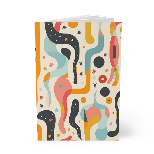 Flamingo Drift Abstract A5 Notebook