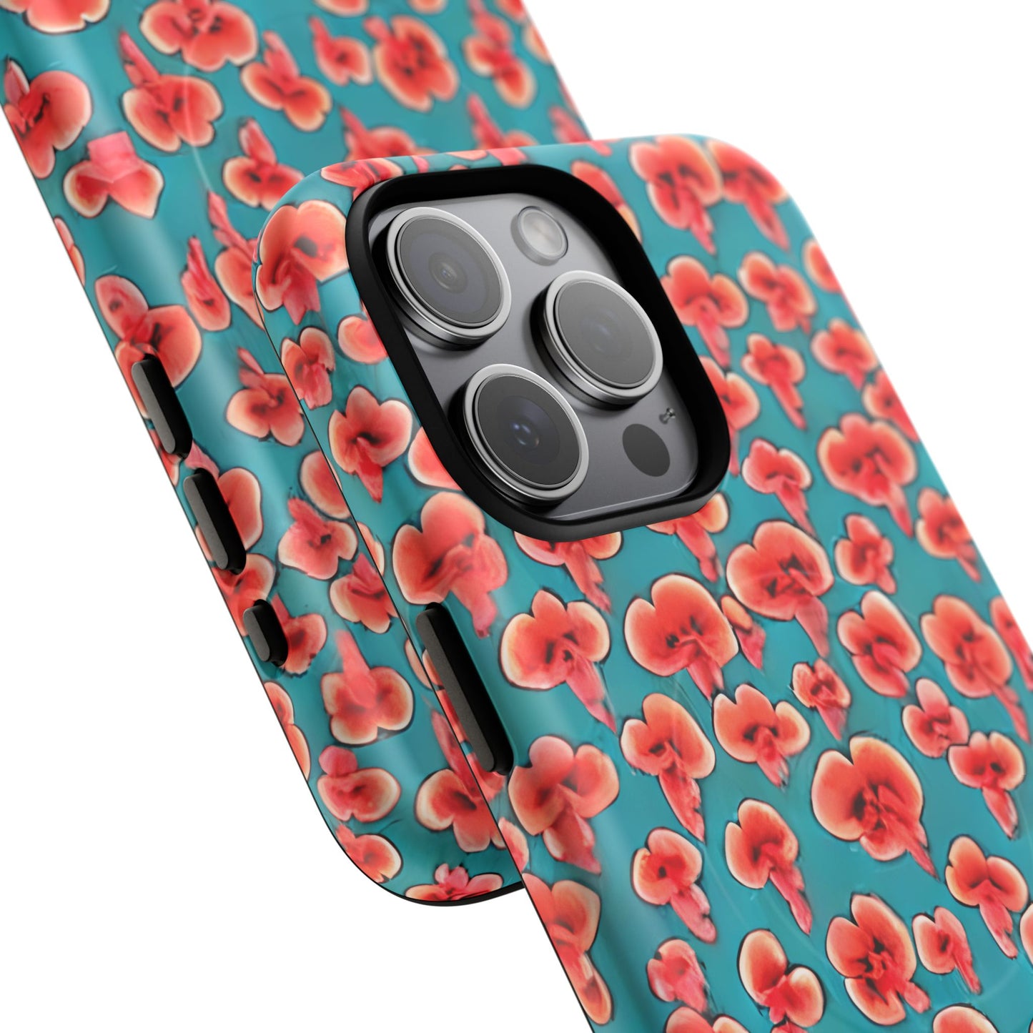 Coral & Teal Abstract Floral Tough Magnetic Case