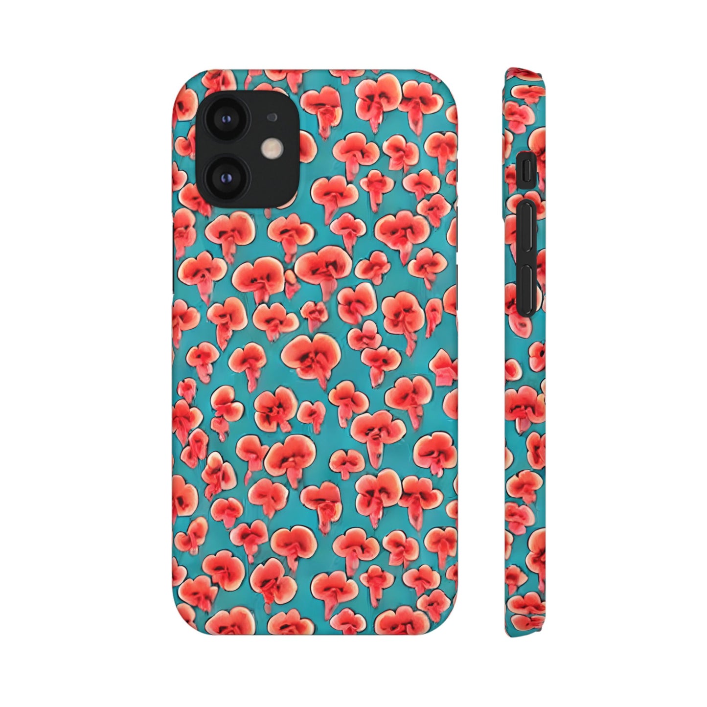 Coral & Teal Abstract Floral Snap Case