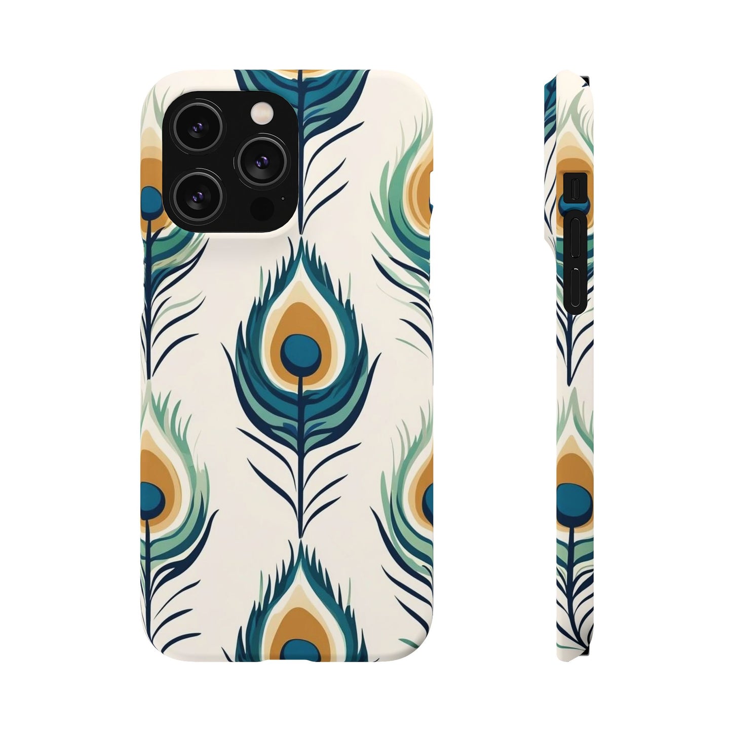 Peacock Feather Phone Snap Case