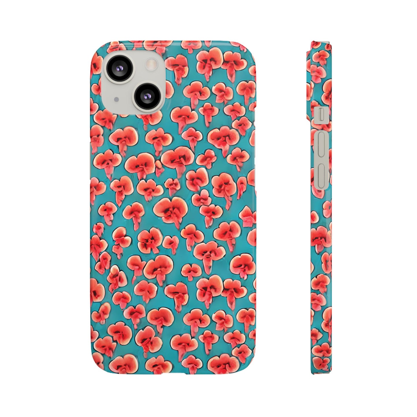 Coral & Teal Abstract Floral Snap Case