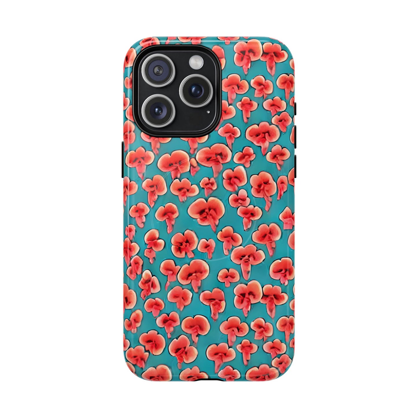Coral & Teal Abstract Floral Tough Magnetic Case