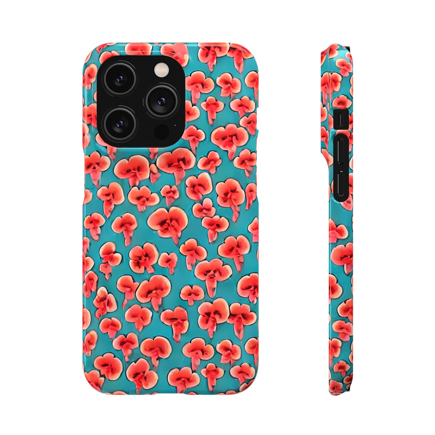 Coral & Teal Abstract Floral Snap Case