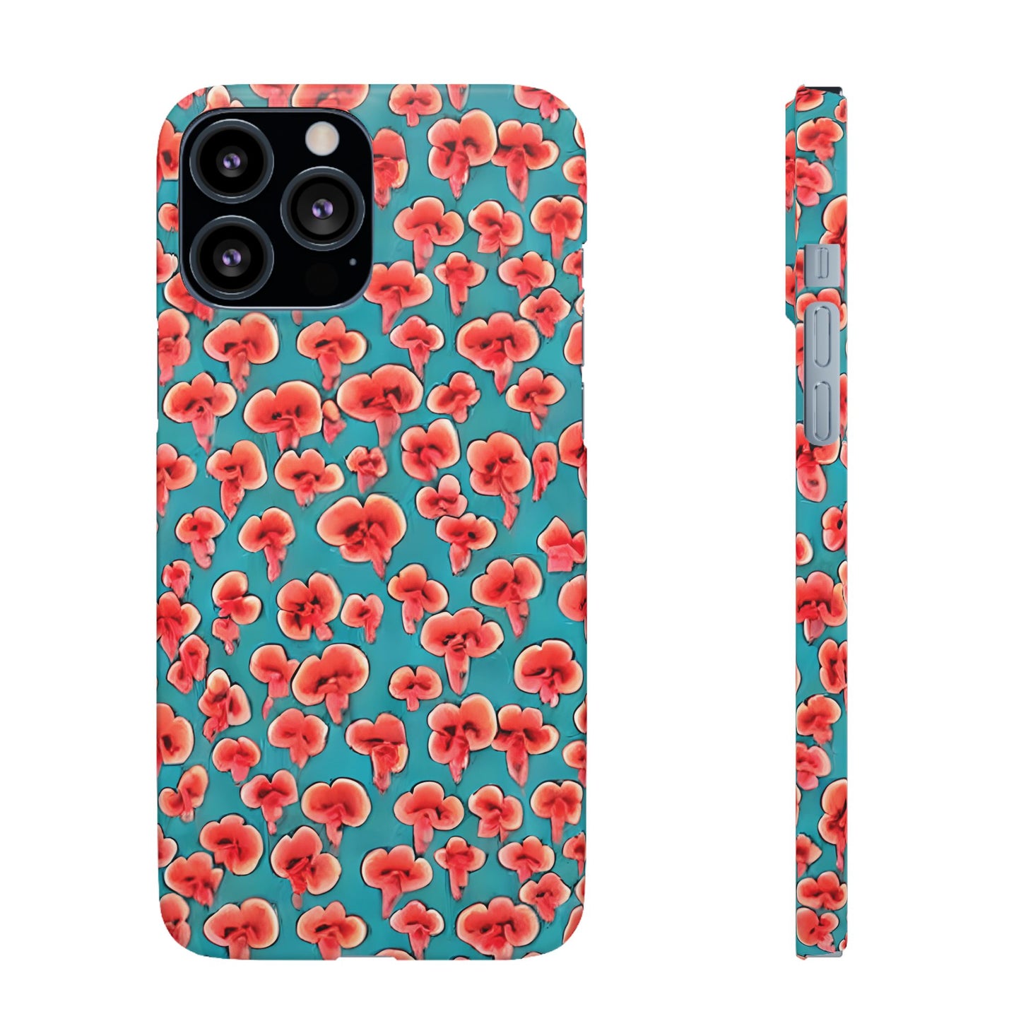 Coral & Teal Abstract Floral Snap Case