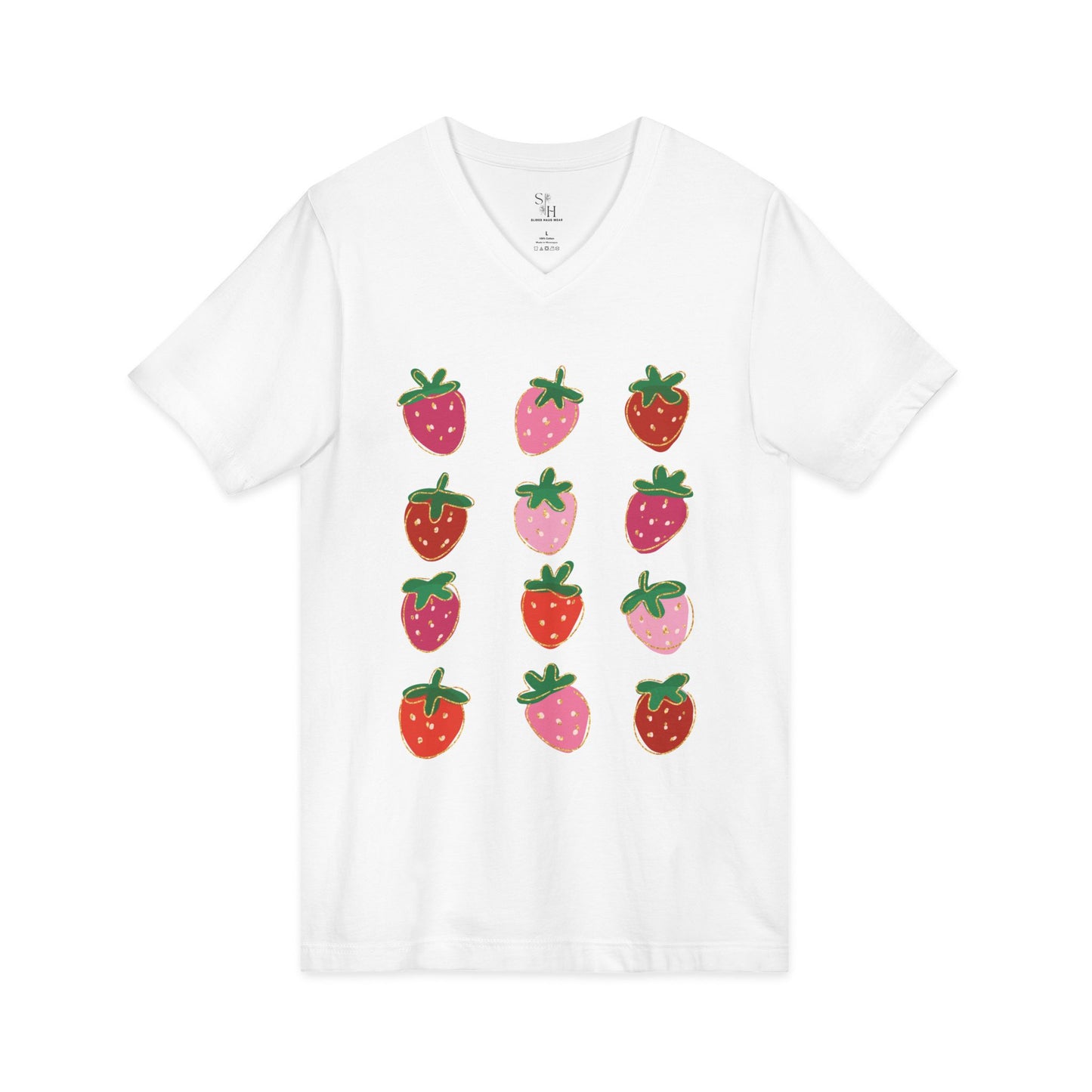 Berry Patch Print Unisex V-Neck Tee