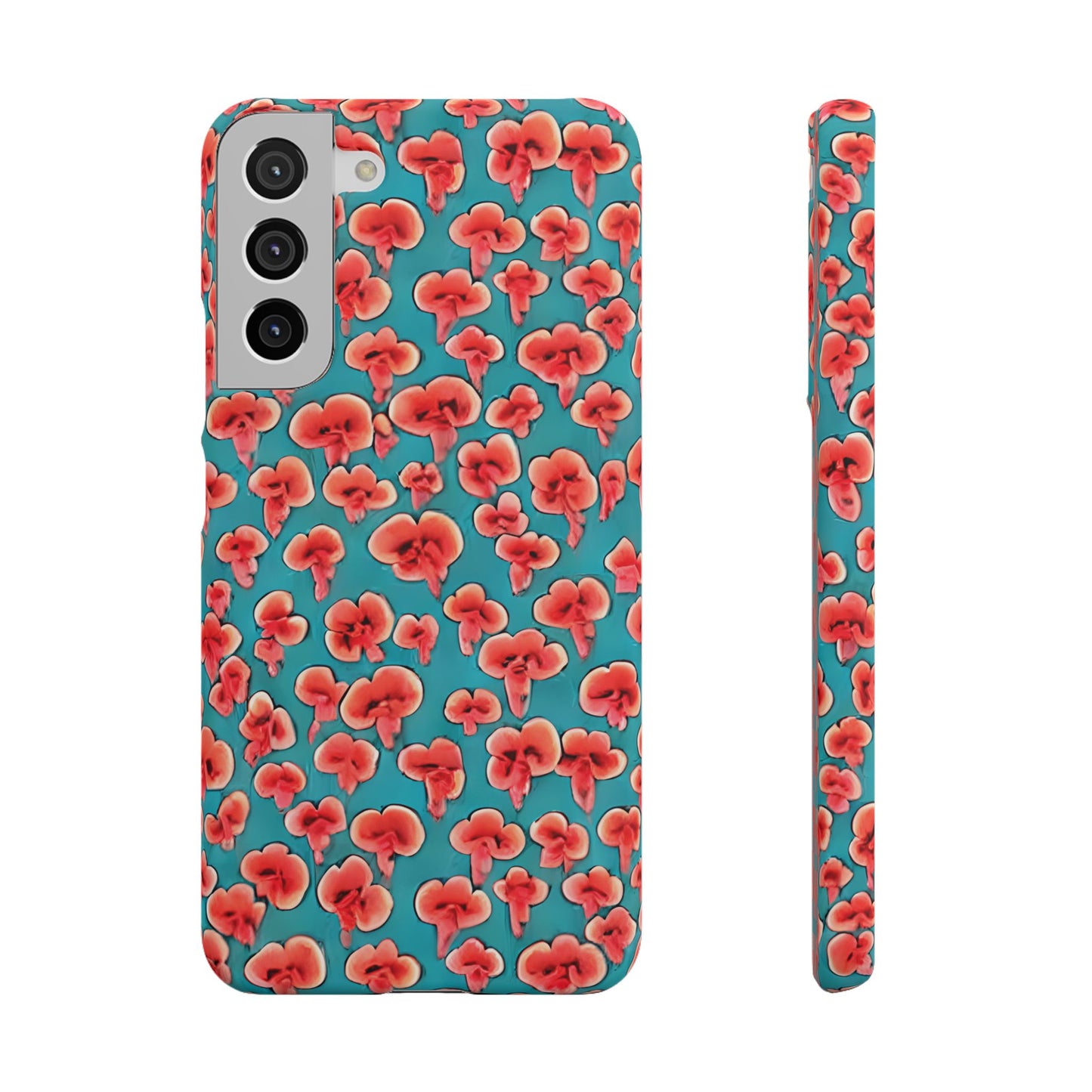 Coral & Teal Abstract Floral Snap Case