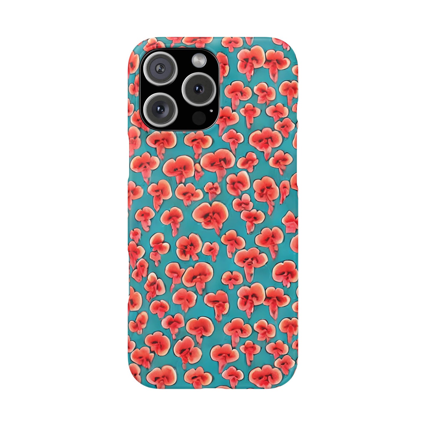 Coral & Teal Abstract Floral Snap Case