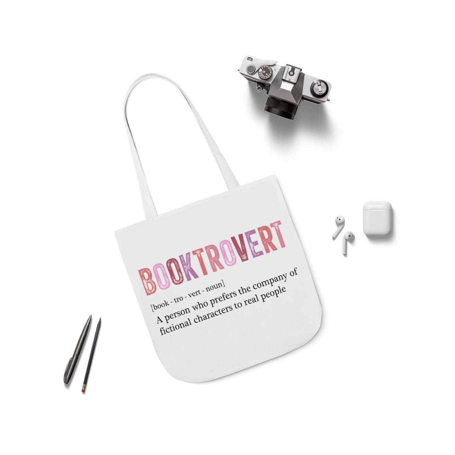 Book Lover's Canvas Tote Bag - Booktrovert