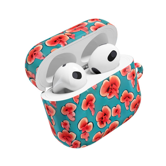Coral & Teal Abstract Floral AirPod Case
