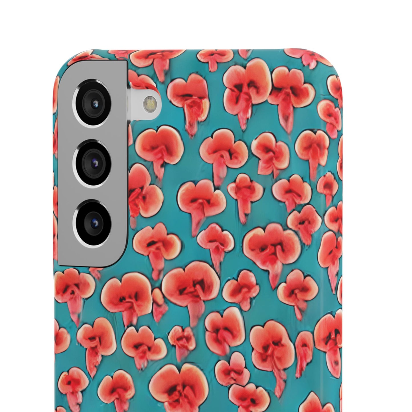 Coral & Teal Abstract Floral Snap Case