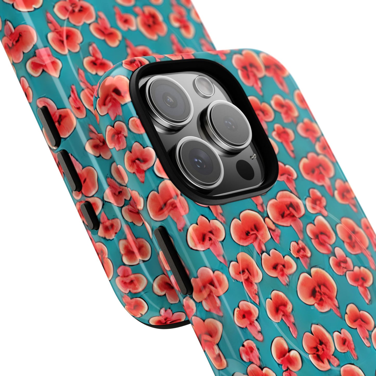 Coral & Teal Abstract Floral Tough Magnetic Case