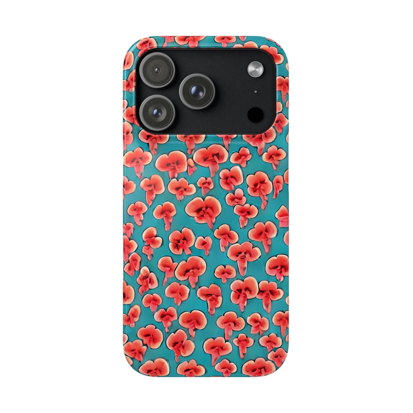 Coral & Teal Abstract Floral Snap Case