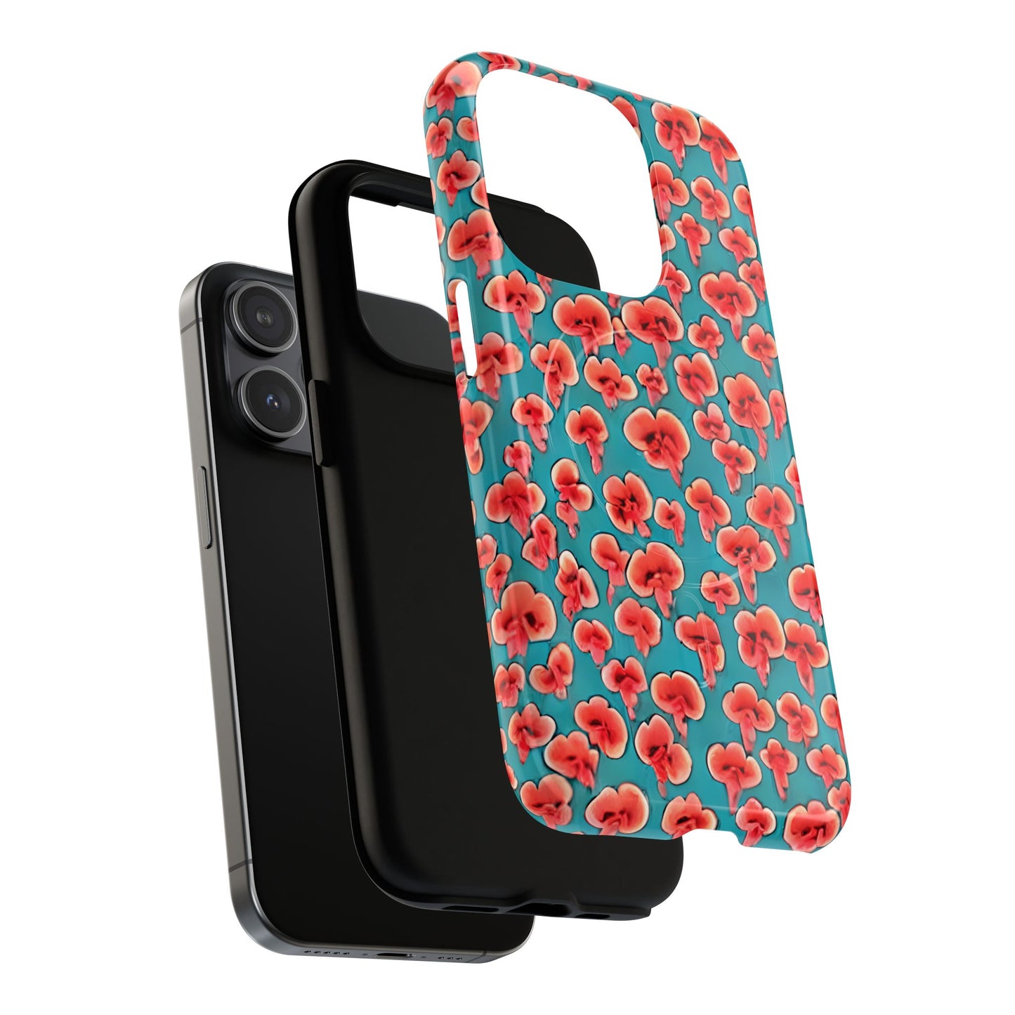 Coral & Teal Abstract Floral Tough Magnetic Case