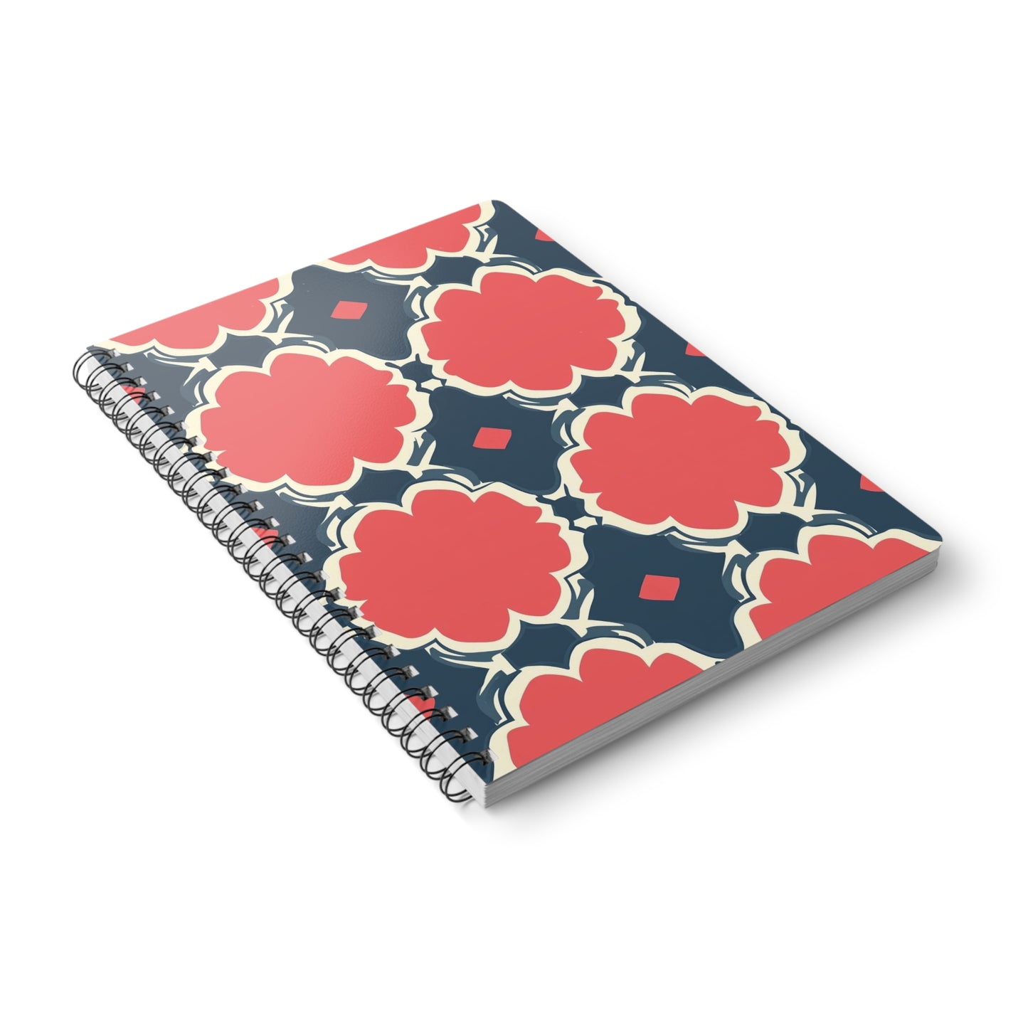 Scarlet Orbit Chic Floral Wirobound Notebook A5