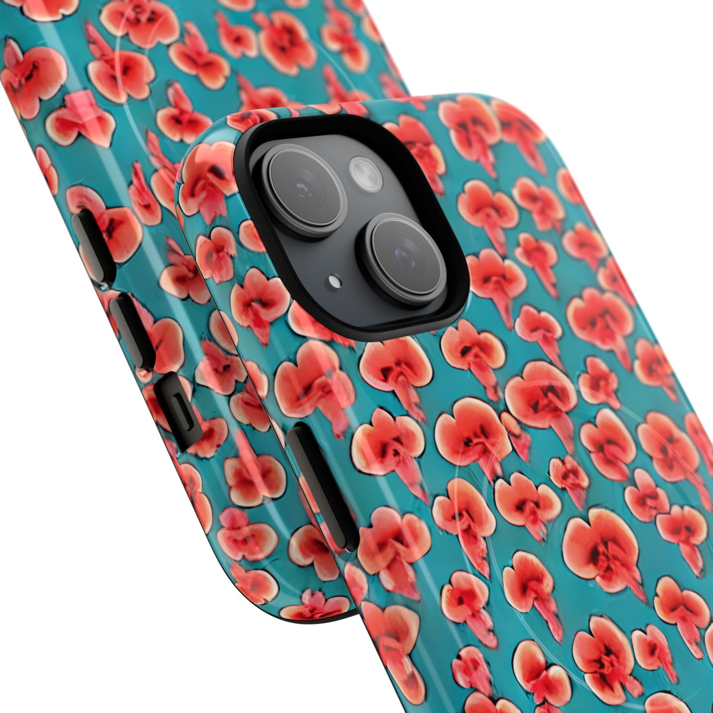 Coral & Teal Abstract Floral Tough Magnetic Case