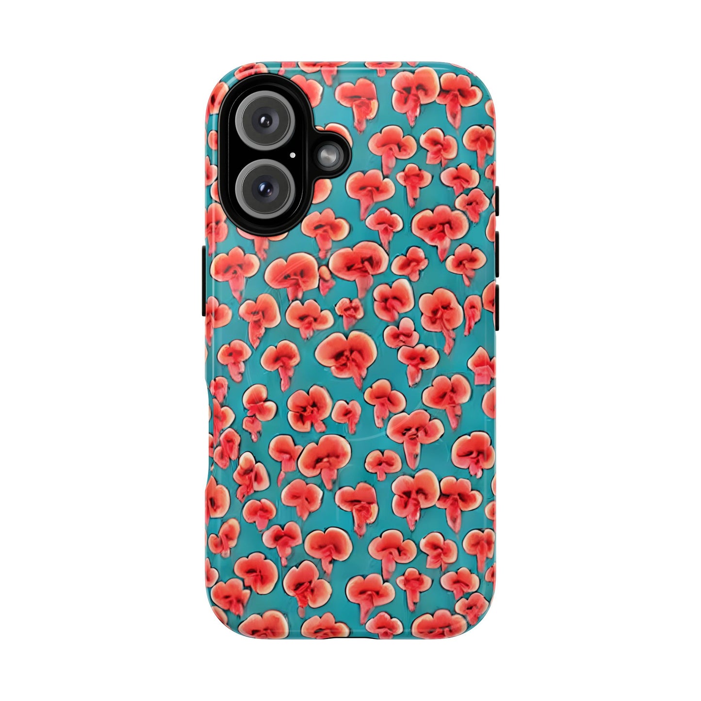Coral & Teal Abstract Floral Tough Magnetic Case
