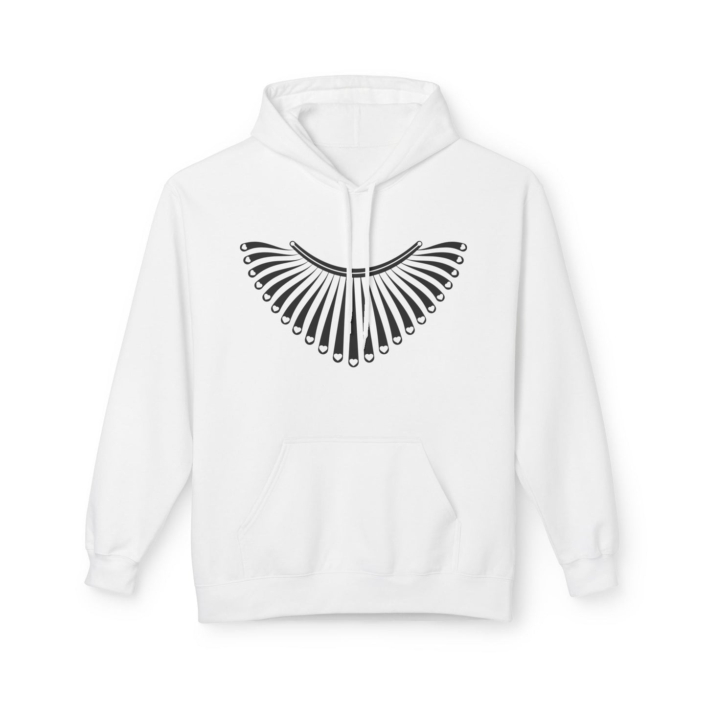 Lace Collar Unisex Graphic Fleece Hoodie