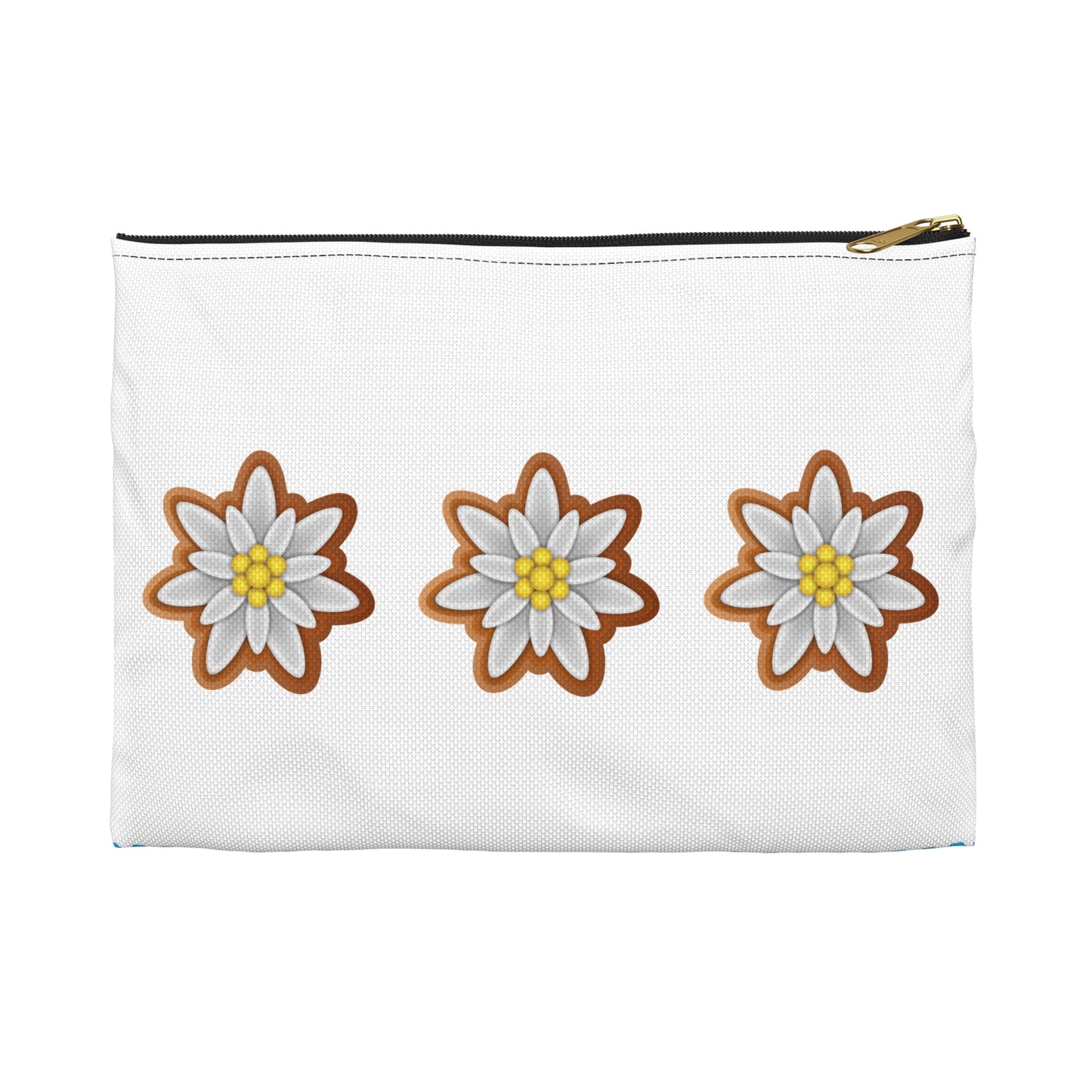 Edelweiss Flowers Accessory Pouch | Bavarian Diamond Pattern