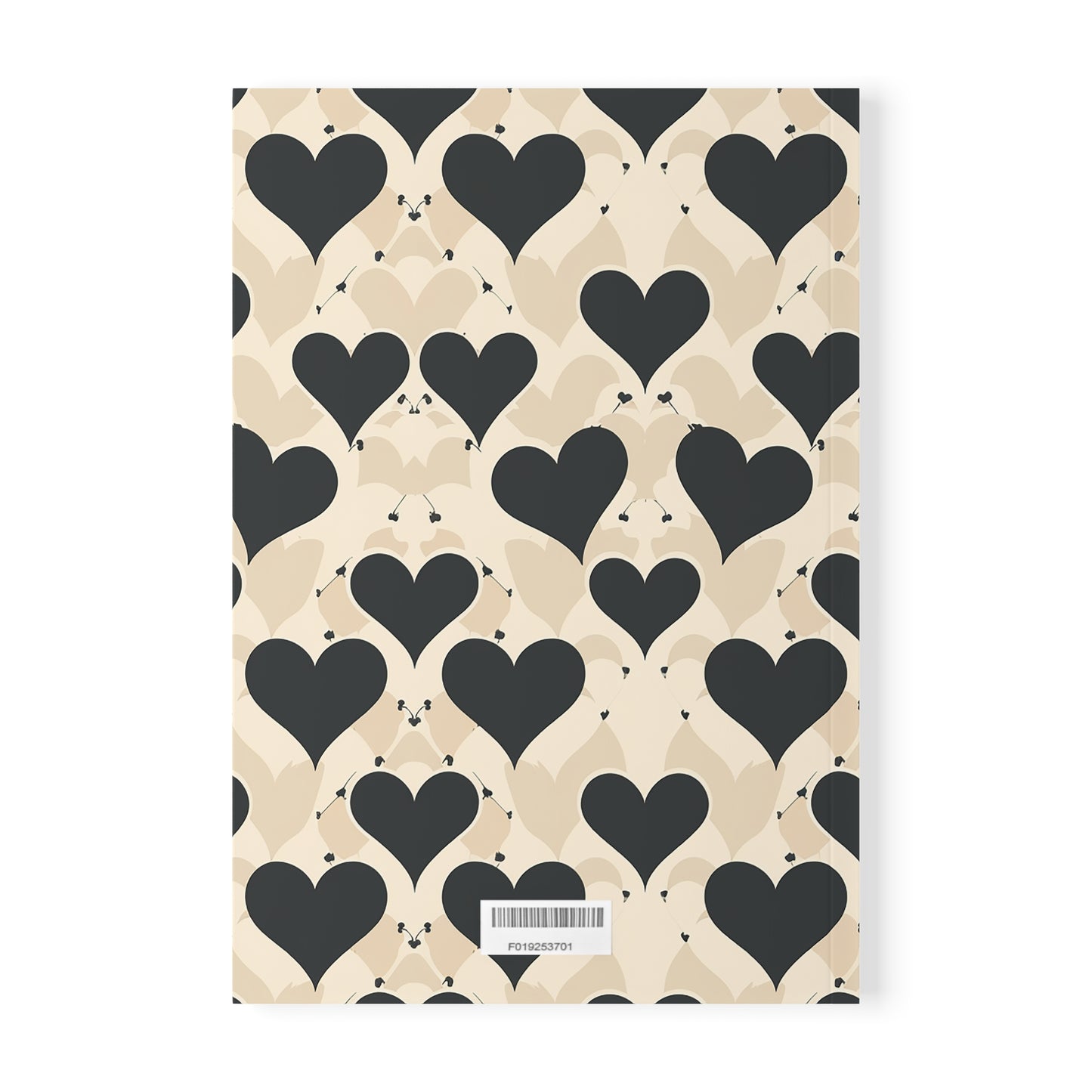 Prose in Taupe Chic Heart Pattern Notebook, A5 Softcover Journal