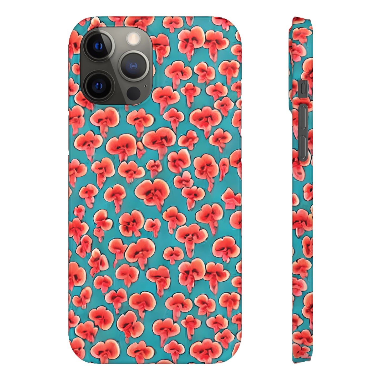 Coral & Teal Abstract Floral Snap Case