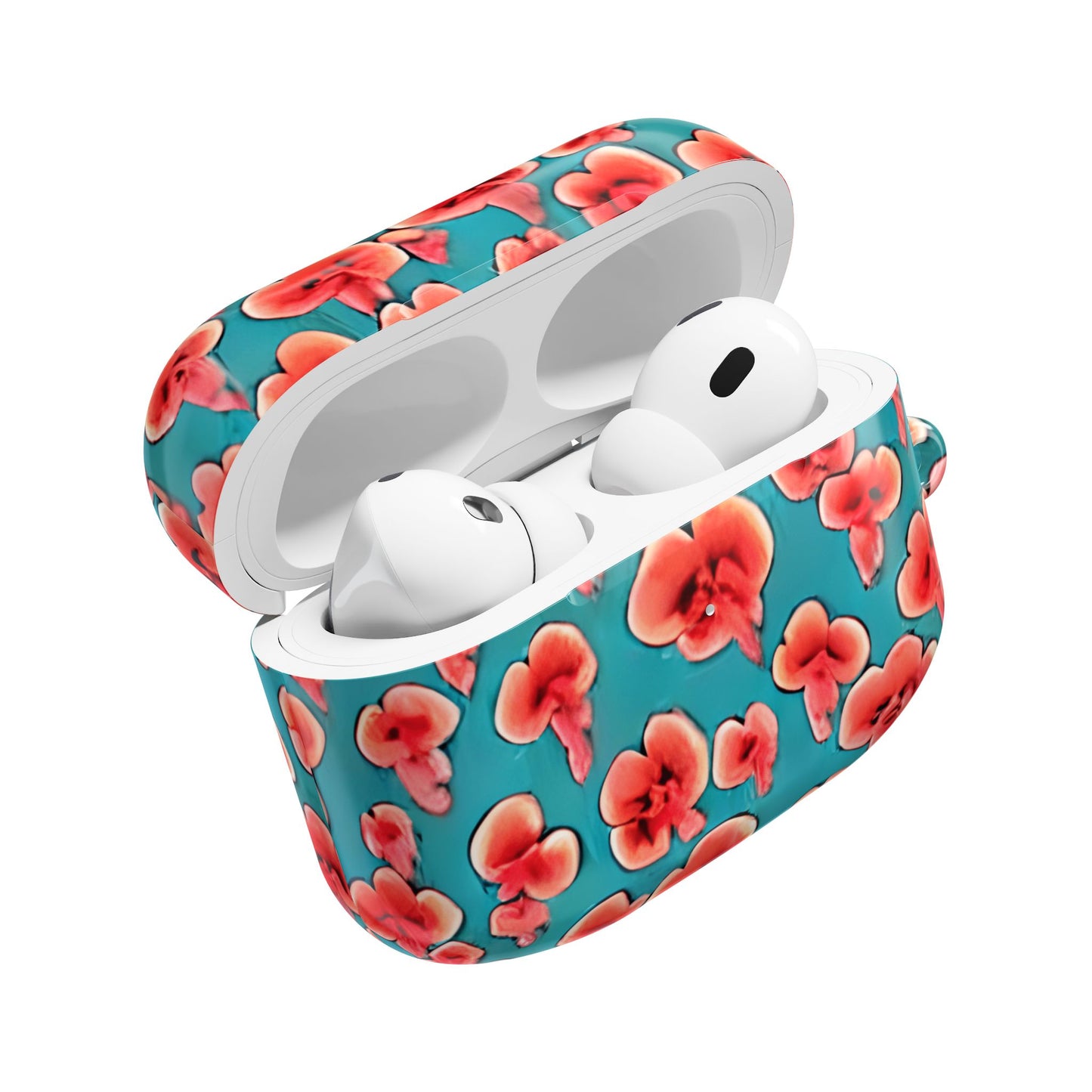 Coral & Teal Abstract Floral AirPod Case