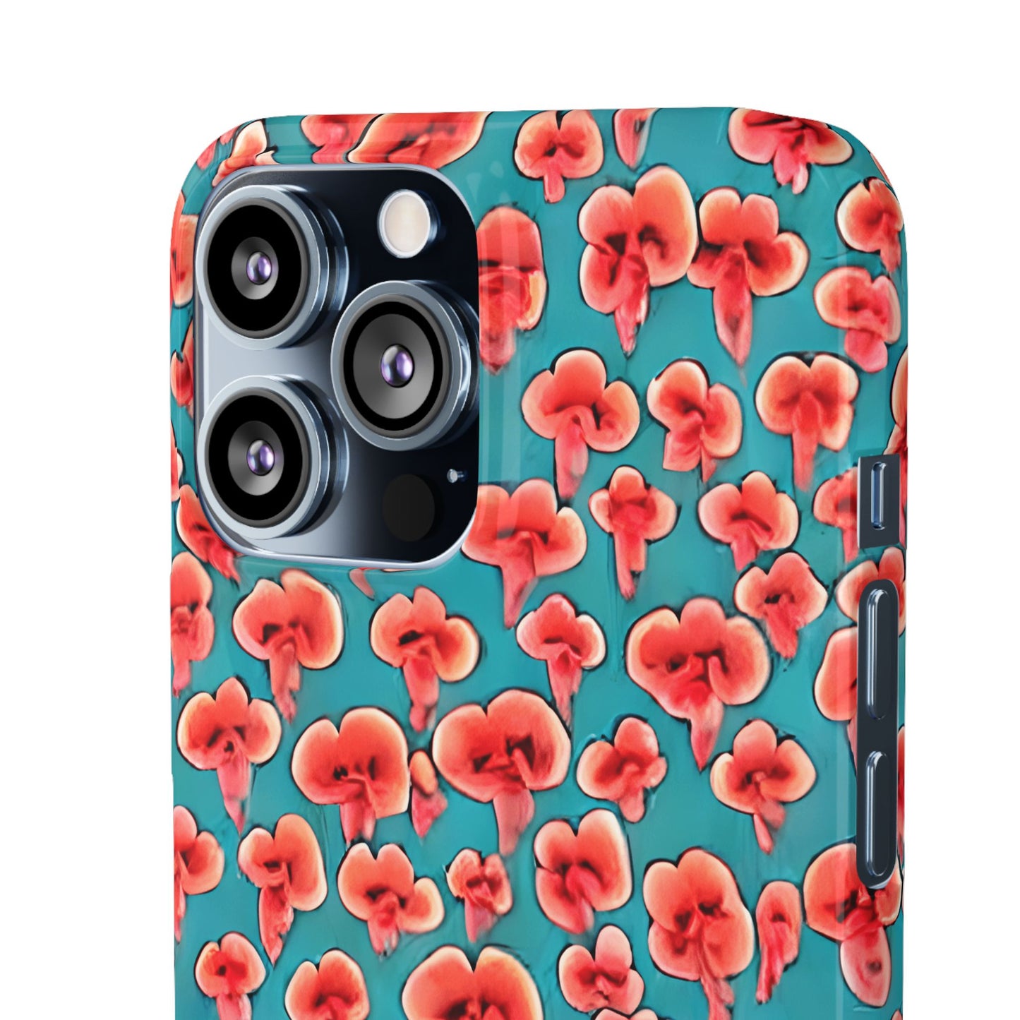Coral & Teal Abstract Floral Snap Case