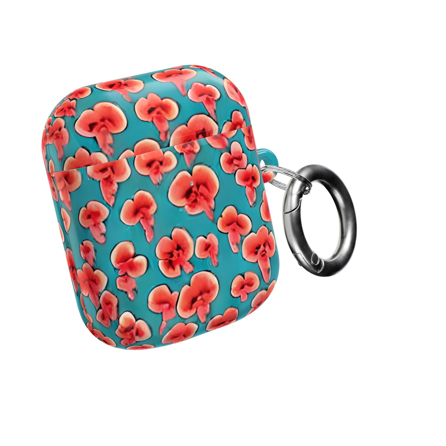 Coral & Teal Abstract Floral AirPod Case