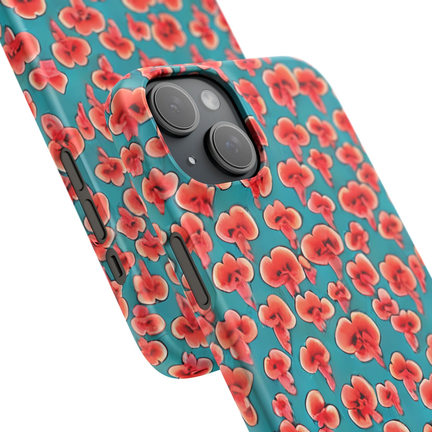 Coral & Teal Abstract Floral Snap Case