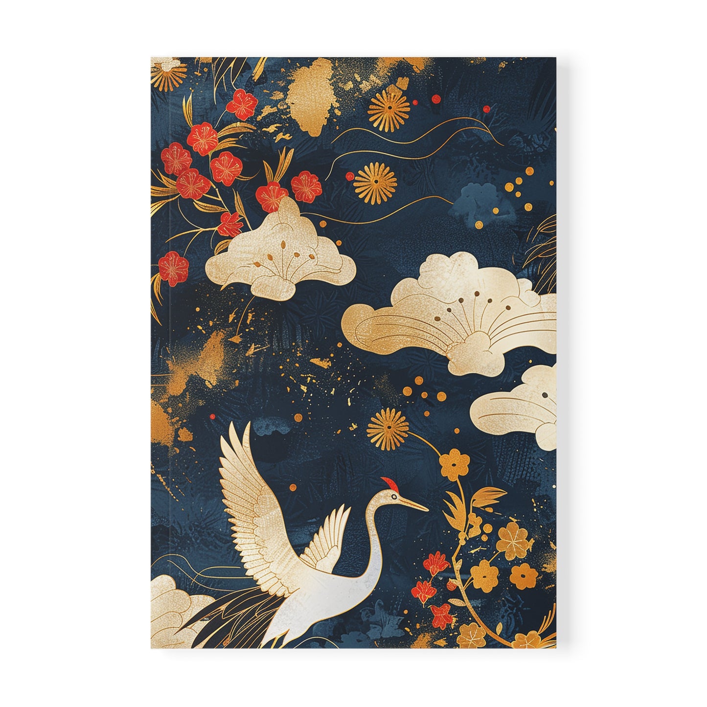 Take Flight Elegant Crane Softcover Notebook, A5
