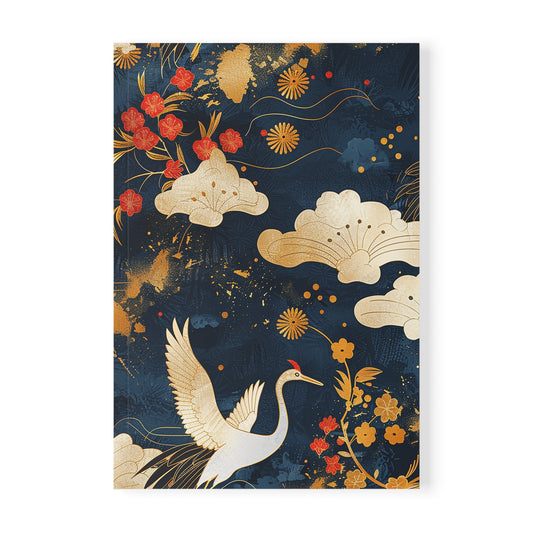 Take Flight Elegant Crane Softcover Notebook, A5