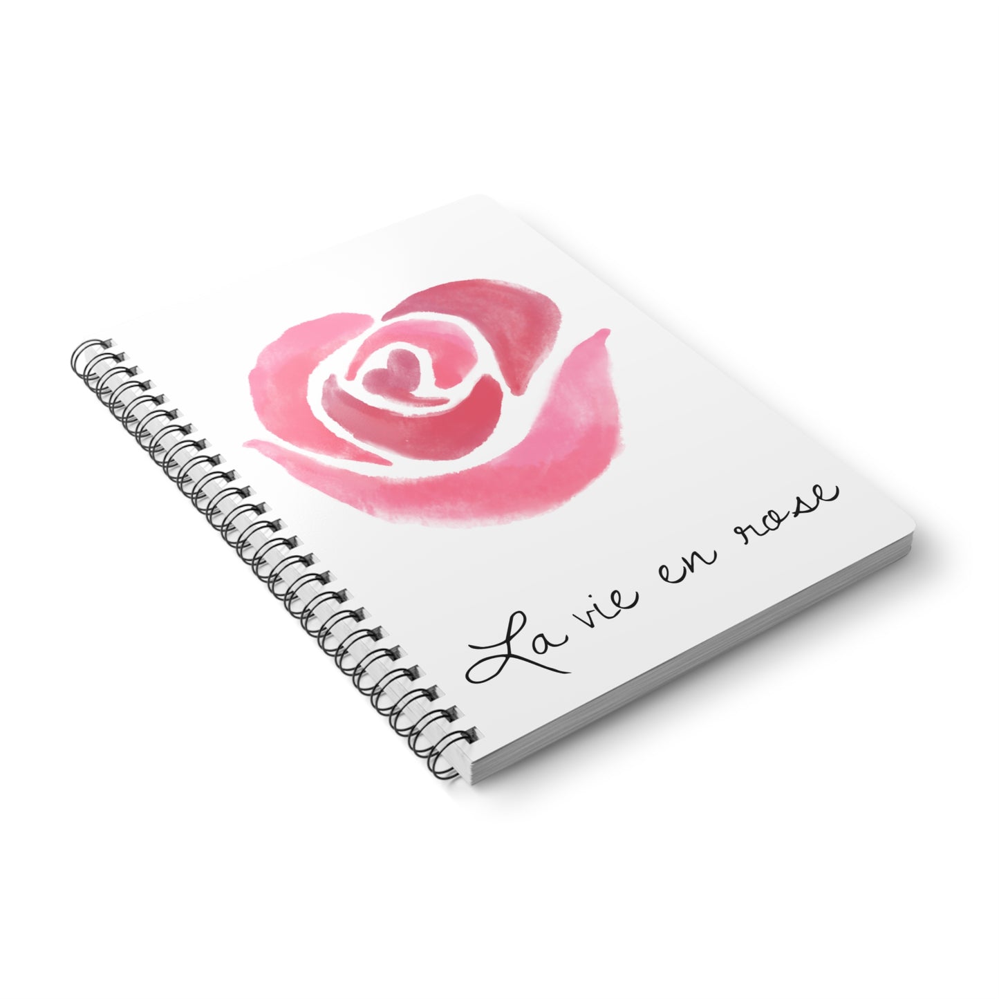 La vie en rose - Rose-Themed Wirobound Softcover Notebook