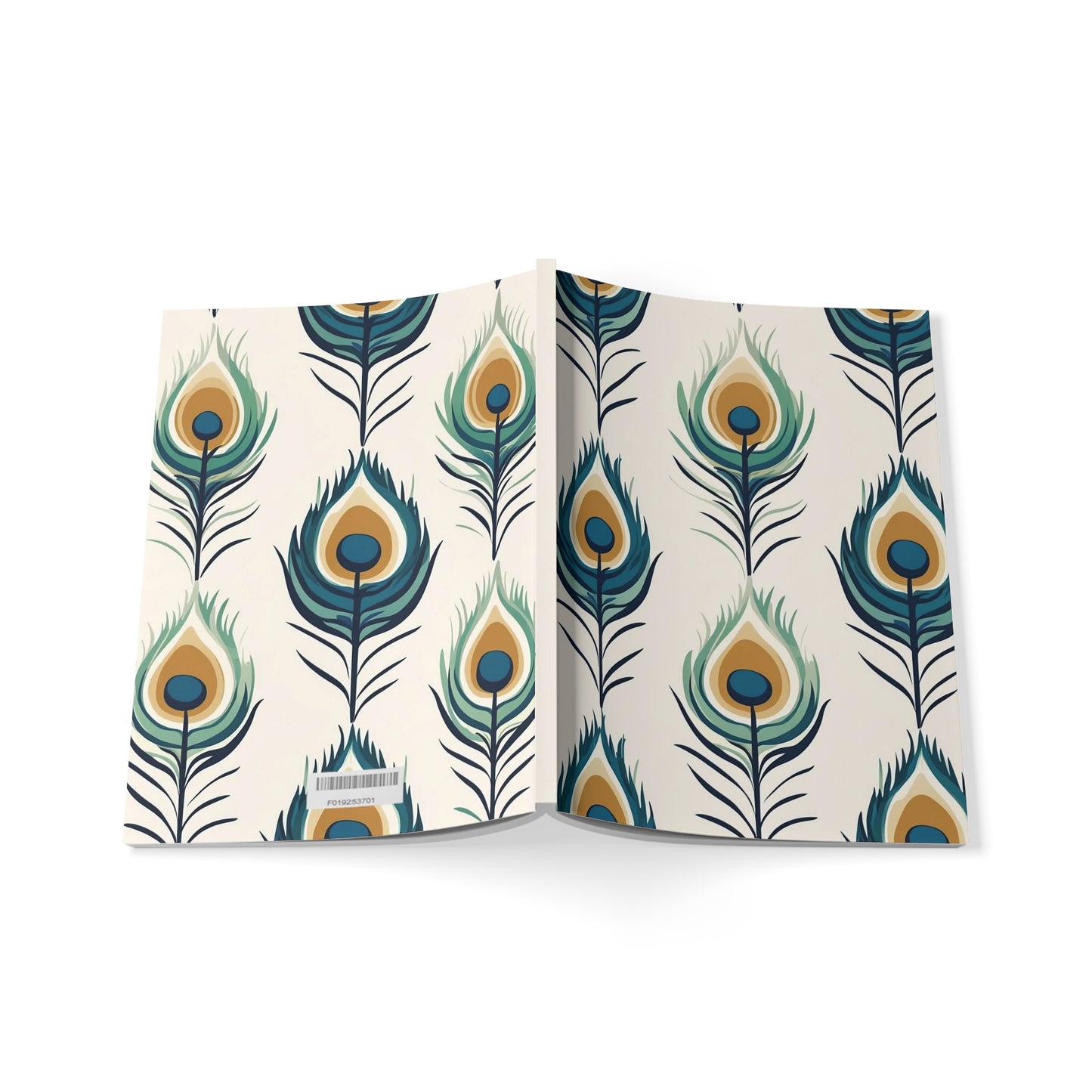 Peacock Feather Pattern Softcover Notebook A5