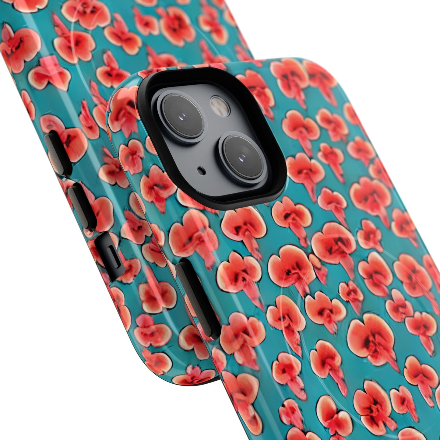 Coral & Teal Abstract Floral Tough Magnetic Case