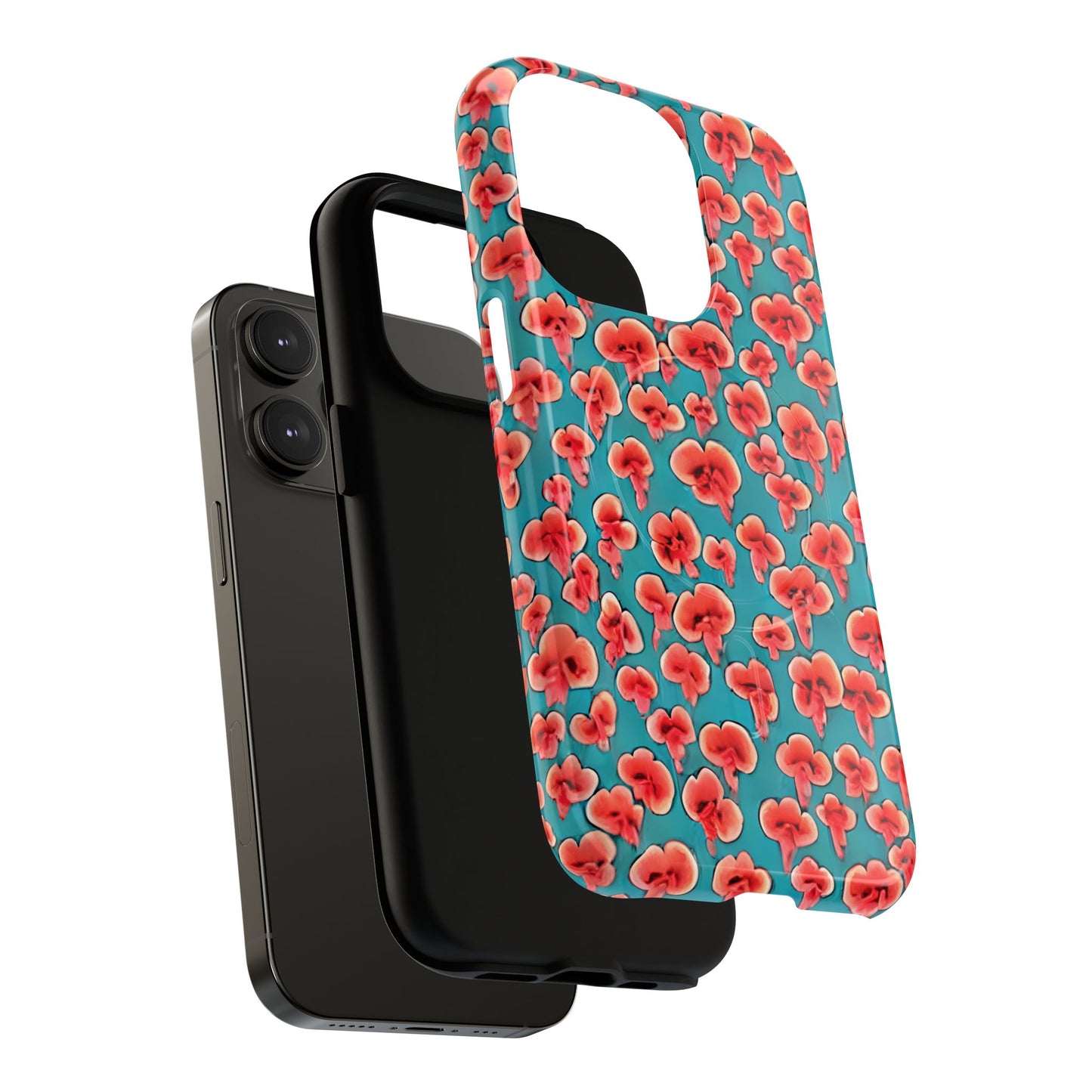 Coral & Teal Abstract Floral Tough Magnetic Case