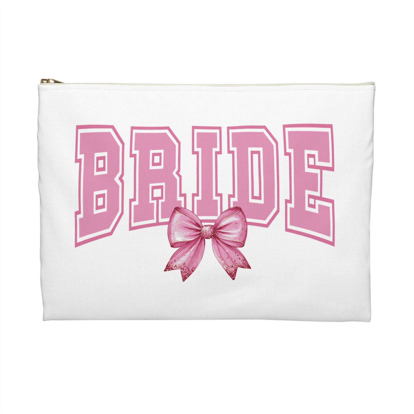 Bridal Accessory Pouch - Pink Hearts & Bride Design