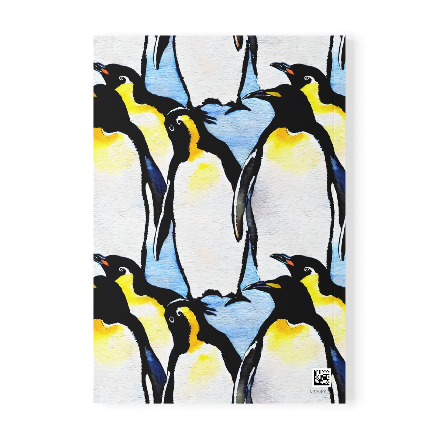 Polar Parade Penguin-patterned Softcover Notebook, A5