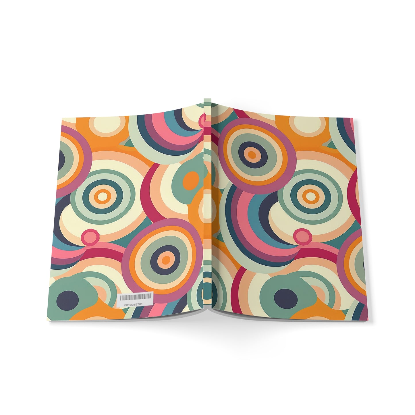 Retro Ripple Colorful Abstract Pattern Softcover Notebook A5