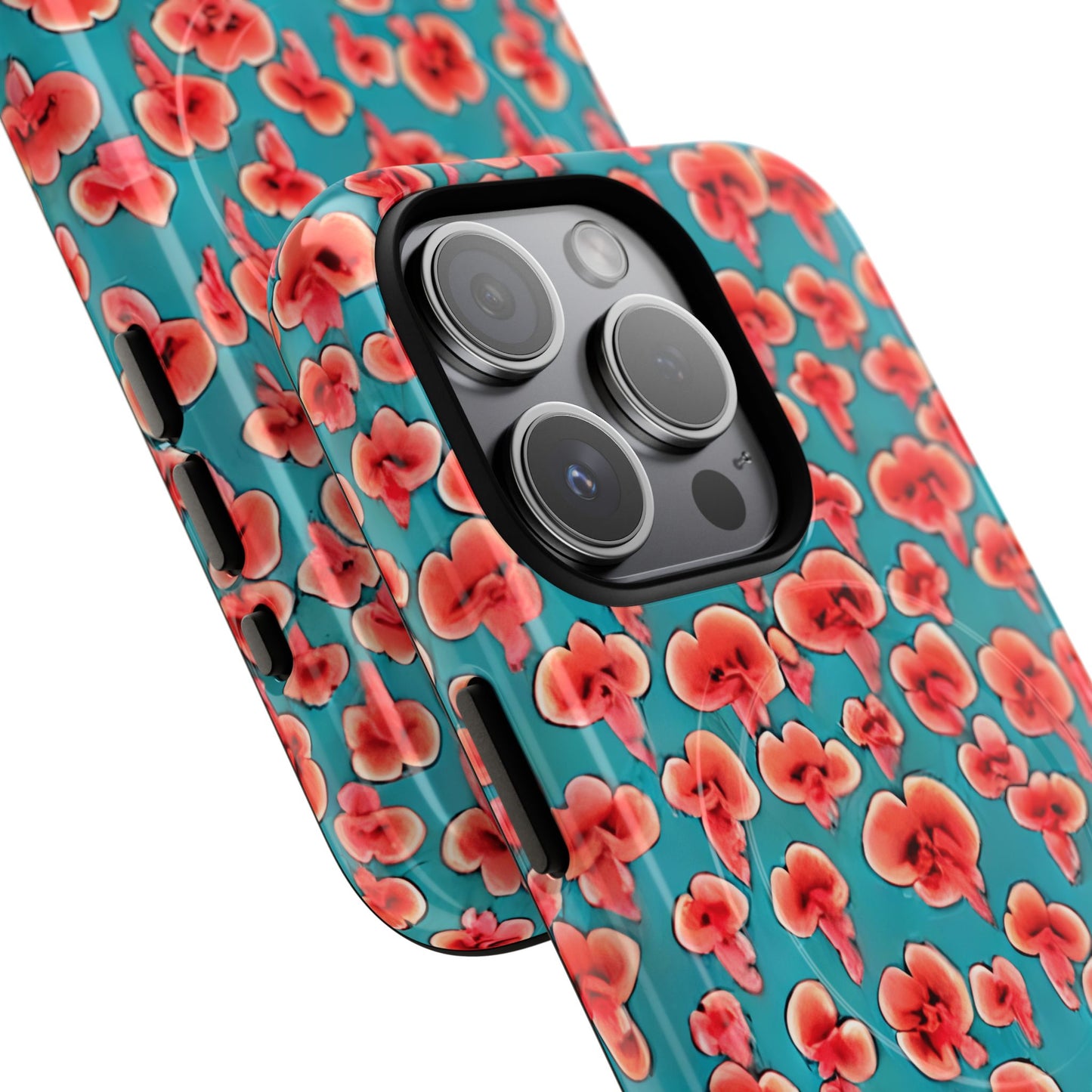 Coral & Teal Abstract Floral Tough Magnetic Case