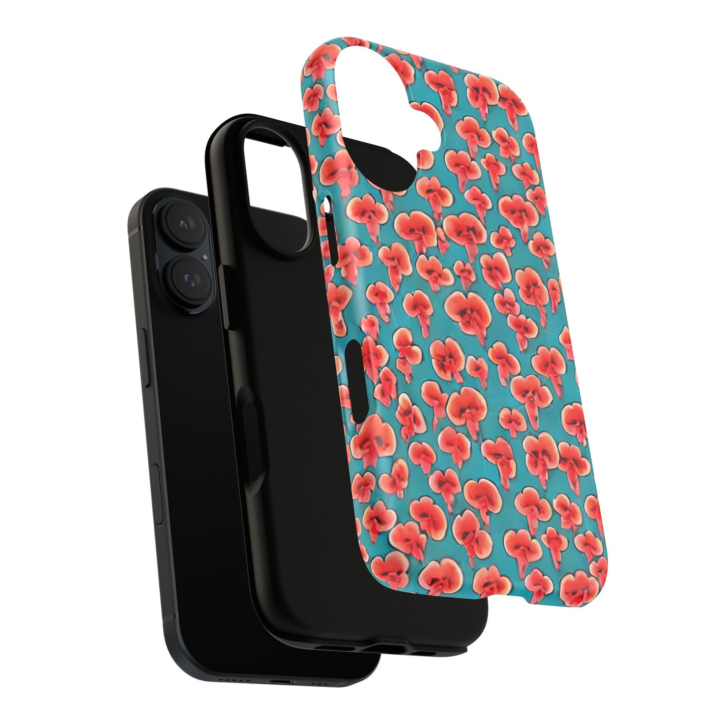 Coral & Teal Abstract Floral Tough Magnetic Case