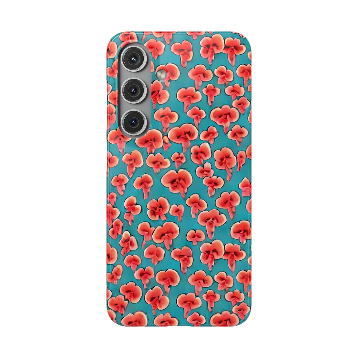 Coral & Teal Abstract Floral Snap Case