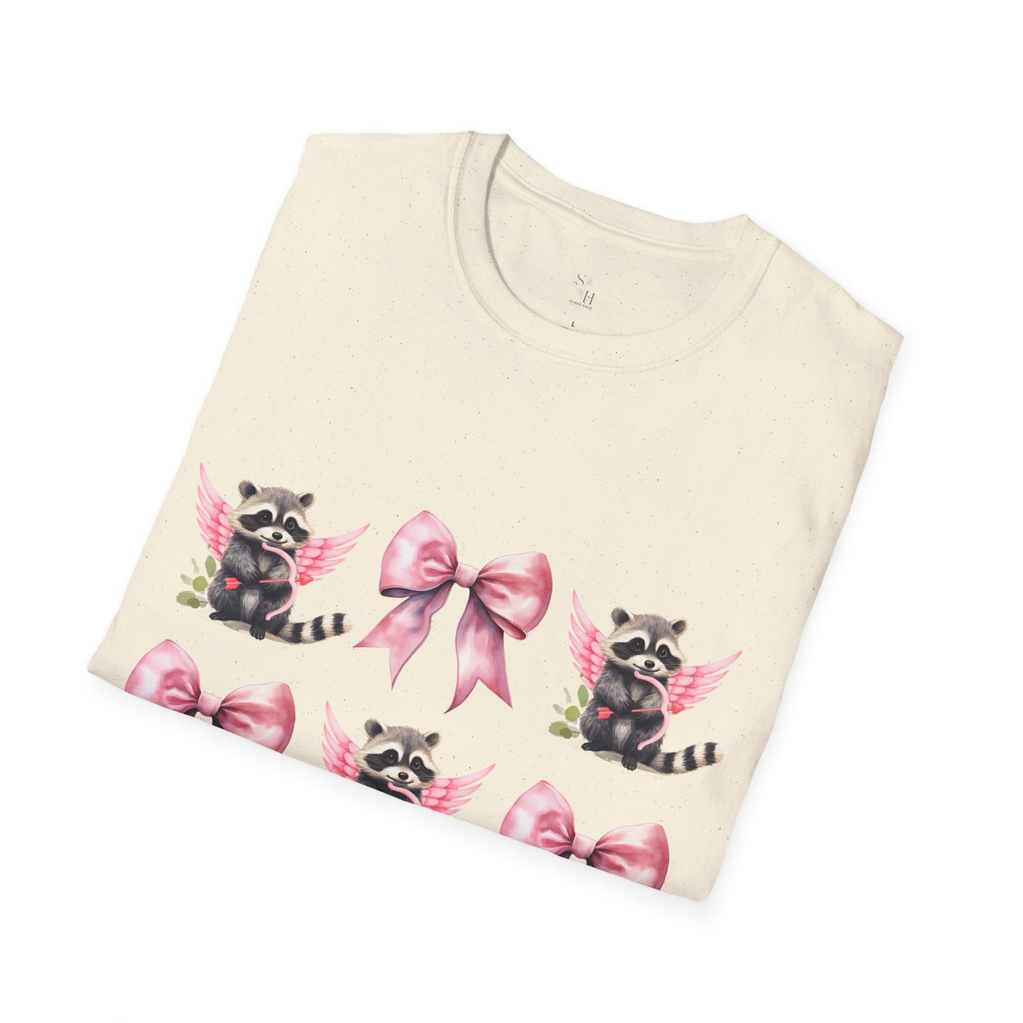 Raccoon Coquette Pink Bow T-Shirt