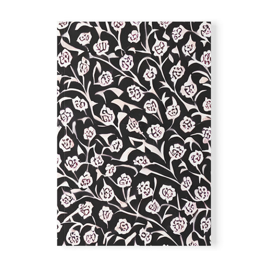Abstract Black & White Floral Softcover Notebook A5