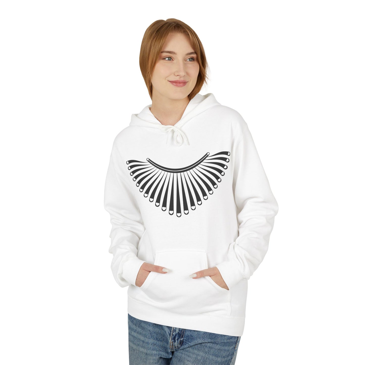 Lace Collar Unisex Graphic Fleece Hoodie