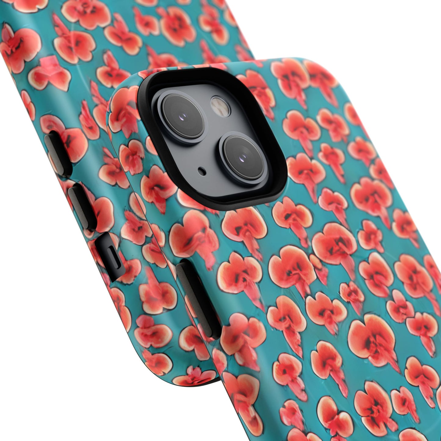 Coral & Teal Abstract Floral Tough Magnetic Case