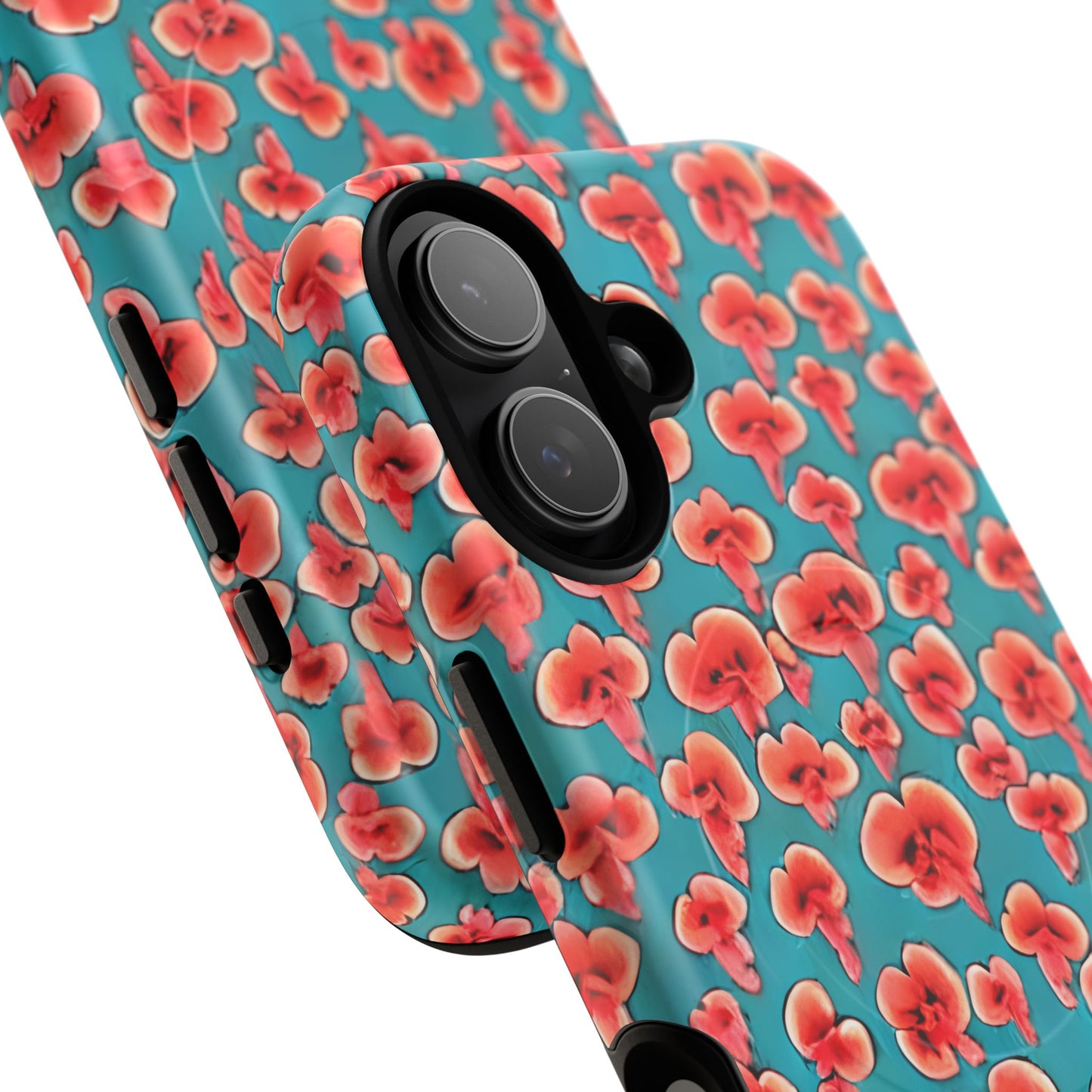 Coral & Teal Abstract Floral Tough Magnetic Case